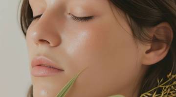 Serene Portrait of Young Woman with Nature