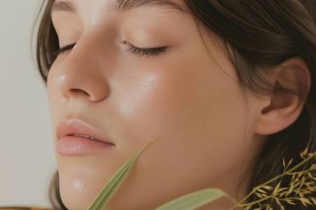 Serene Portrait of Young Woman with Nature