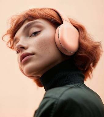 Contemplative Redhead with Headphones