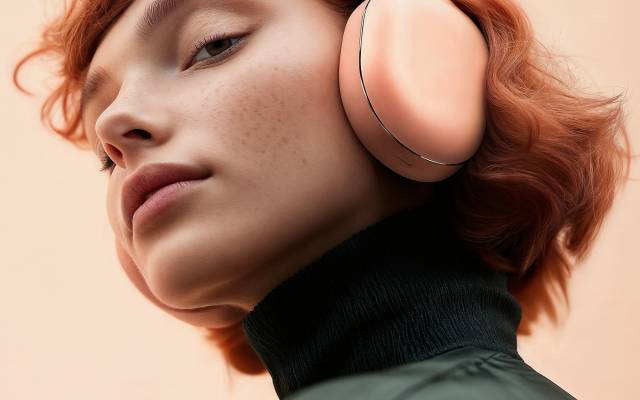 Contemplative Redhead with Headphones